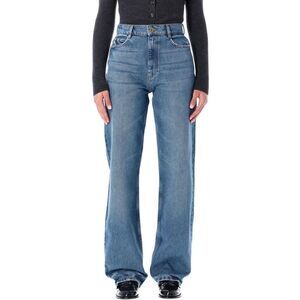 SESSUN High-Waisted Wide-Leg Denim Jeans Women STONE BLUE Pants